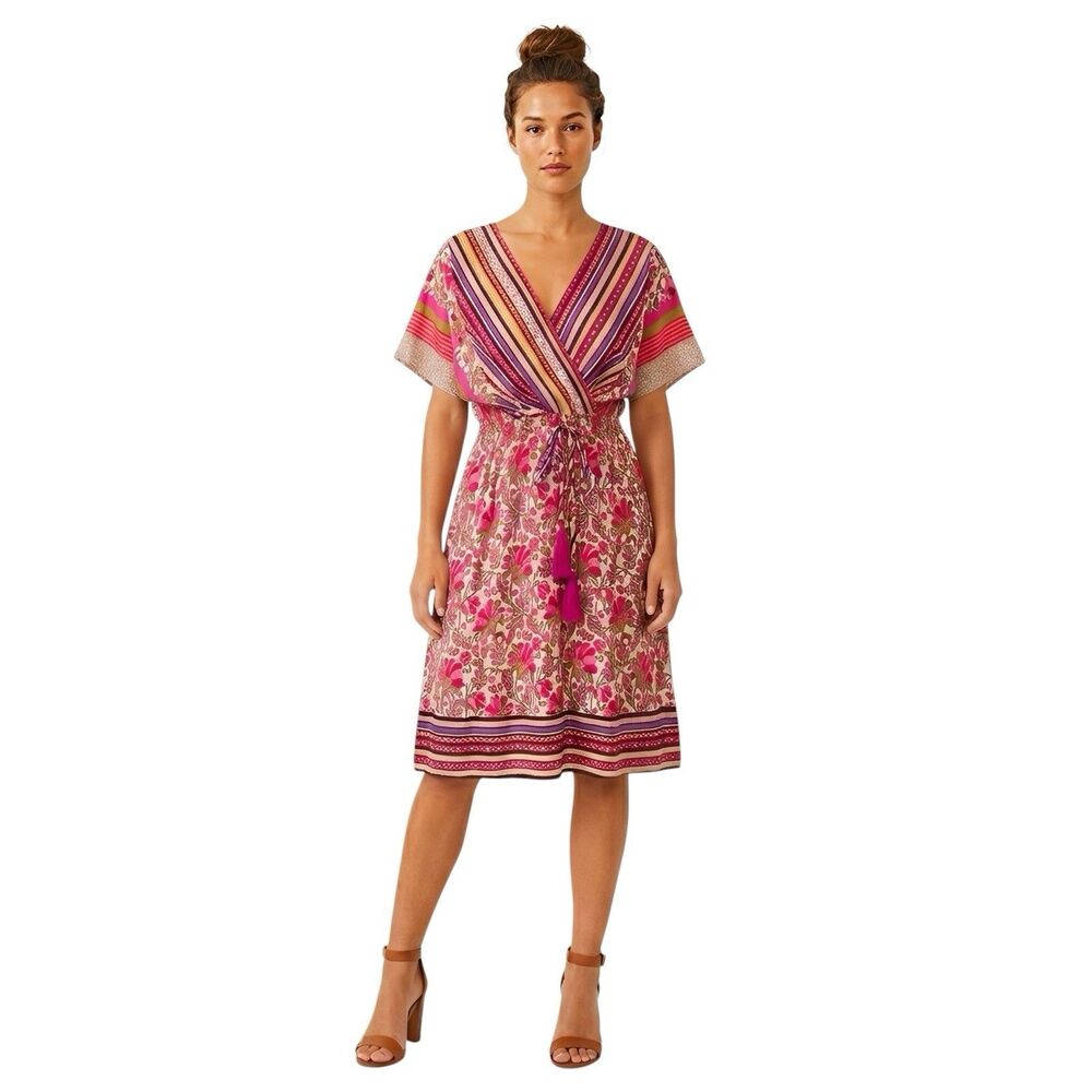Sweet Miss Womens Dress Mix Media Cottagecore Bohemian Retro Boho Small Medium